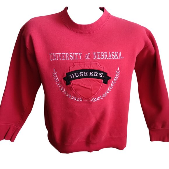 University Nebraska Huskers Sweatshirt Men's Medium Vintage Crewneck Embroidered - Picture 1 of 6